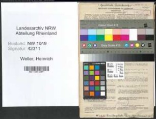 Entnazifizierung Heinrich Weller , geb. 22.11.1894 (Kaufmaennischer Angestellter)