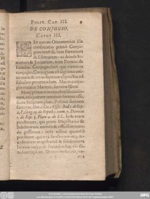 De Coniugio. Caput III.
