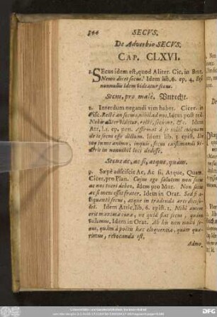 De Adverbio Secus. Cap. CLXVI.