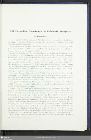 XIII. Entzündliche Erkrankungen der Wirbelsäule (Spondylitis)