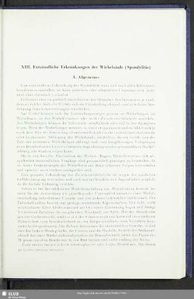 XIII. Entzündliche Erkrankungen der Wirbelsäule (Spondylitis)