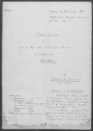 Dornhan mit Gundelshausen, Busenweiler und Vierundzwanzig Höfe: Pfarrbericht 1927