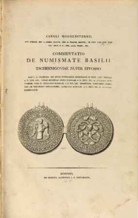 Commentatio de numismate Basilii Tschernigoviae effosso