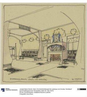 Wien, Zimmereinrichtungen für Ladislaus von Dirsztay. Vorentwurf zum Empfangszimmer, Perspektive