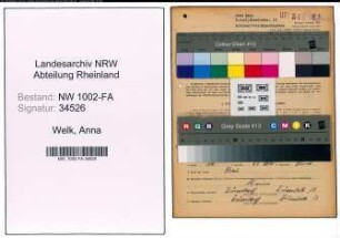 Entnazifizierung Anna Welk, geb. 23.07.1905 (Kauffrau)