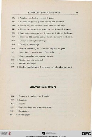 Zilverwerken (Nr. 956-1018)