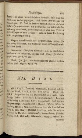 XII. Diät.