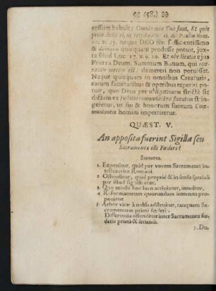Quaest. V. An apposita fuerint Sigilla seu Sacramenta illi Foederi?