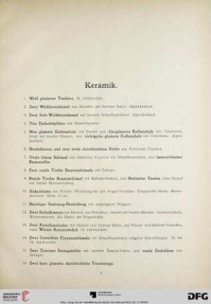 Keramik (Nr. 1-109)