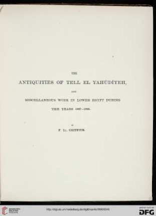 The antiquities of Tell el Yahudiyeh