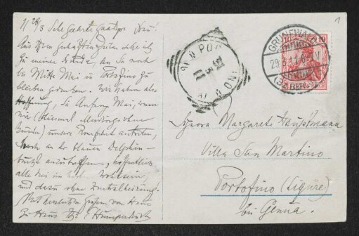 Brief von Engelbert Humperdinck an Margarete Hauptmann