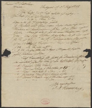 Brief an B. Schott's Söhne : 03.07.1828