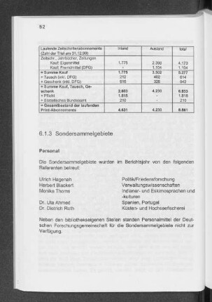 6.1.3 Sondersammelgebiete