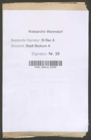 Prozessakten des Klosters Blumenthal gegen Provisoren der Kothen-Armen wegen Ländereien