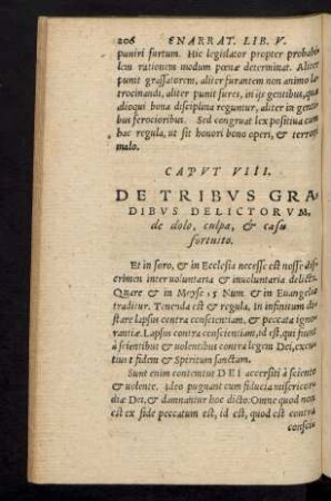 Caput VIII. De Tribus Gradibus Delictorum, de dolo, culpa, et casu fortuito.