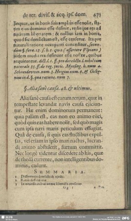 §. Alia sanè causa. 48. & ultimus