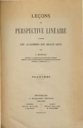 Leçons de perspective linéaire : [a l'usage des Académies des Beaux-Arts], [2]. Planches