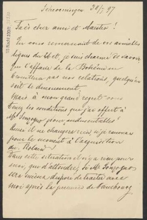 Brief an Ruggiero Leoncavallo : 11.07.1897