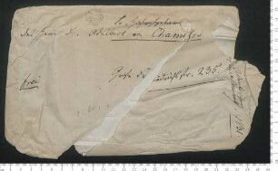 Brief von Unbekannt an Adelbert von Chamisso