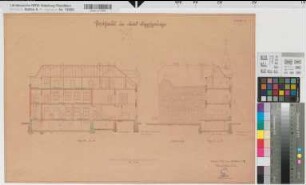 Bad Lippspringe (Bad Lippspringe) Posthaus Schnitt, Hofansicht 1932 1 : 100 41,5 x 62 Pause Oberpostdirektion Münster