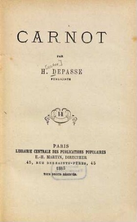 Carnot : [Lazare-Nicolas-Marguerite Carnot]