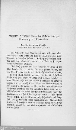 Geschichte der Pfarrei Göda bei Budissin bis zur Einführung der Reformation