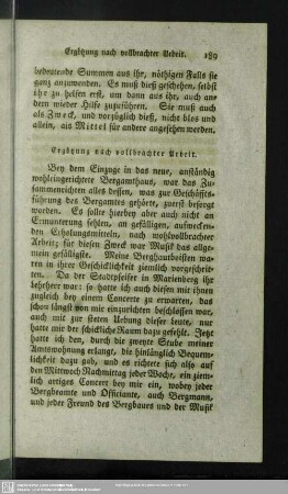 Ergötzung nach vollbrachter Arbeit