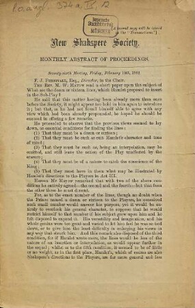 Monthly abstract of proceedings : seventy-sixth meeting, Friday, February 10th, 1882