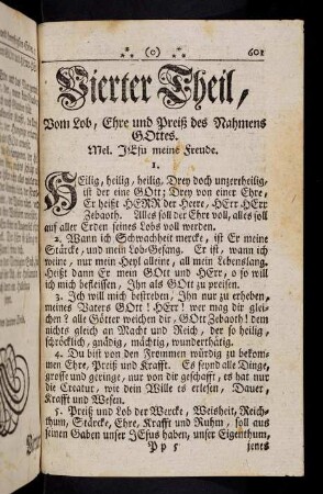 601-602, Vom Lob, Ehre und Preiß des Nahmens Gottes ...