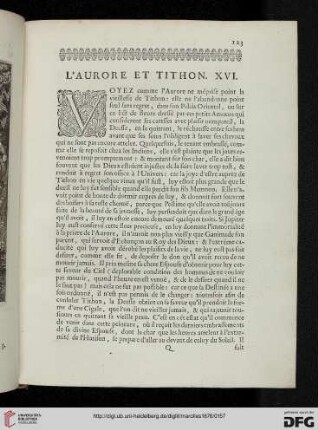 XVI: L'Aurore et Tithon
