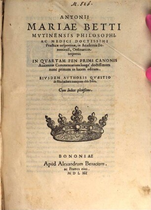 In quartam Fen primi Canonis Avicenae Commentarium