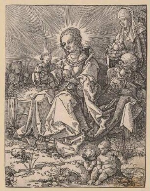 Maria mit dem Kind auf der Rasenbank