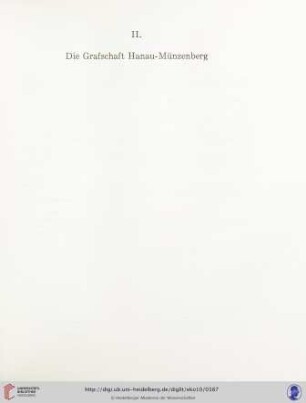 II. Die Grafschaft Hanau - Münzenberg