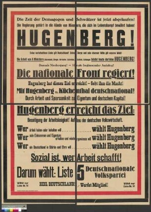 Wahlplakat der DNVP zur Reichstagswahl am 5. März 1933