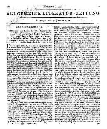 Anleitung zur mathematischen und physischen Erdbeschreibung. T. 1. Mit 2 Karten von Sotzmann. Berlin: Oehmigke 1797