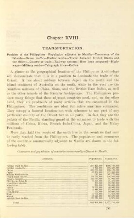 Chapter XVIII. Transportation