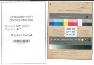 Entnazifizierung Herbert Schubert , geb. 15.03.1909 (Zollsekretaer)