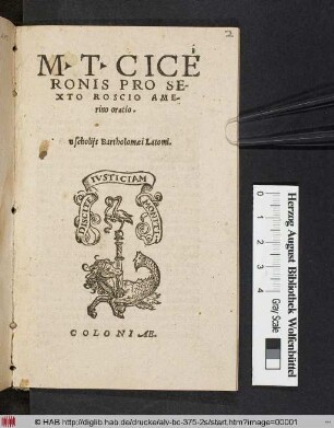 M. T. Ciceronis pro Sexto Roscio Amerino