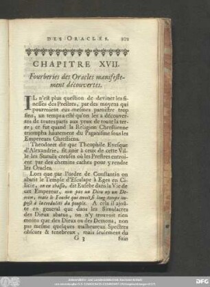 Chapitre XVII. Fourberies des Oracles manifestement découvertes.