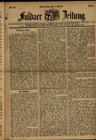 Ausgabe vom Donnerstag, den 04. Februar 1886.
