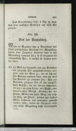 Art. 22. Von der Wagenburg