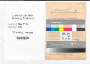 Entnazifizierung Herbert Woebking , geb. 10.02.1920 (Postinspektor)
