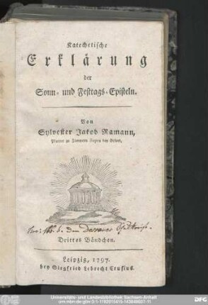 Drittes Bändchen: Katechetische Erklärung der Sonn- und Festtags-Episteln