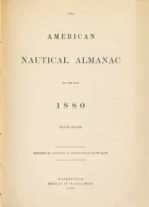 The American nautical almanac. 1880