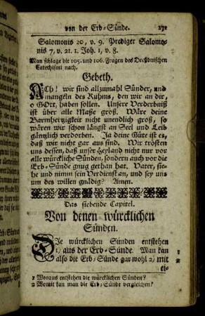 Das siebende Capitel. Von denen würcklichen Sünden. - Das achte Capitel. von denen wissentlichen und unwissentlichen Sünden.