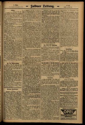 Zweite Ausgabe vom Freitag, den 16. Mai 1913.