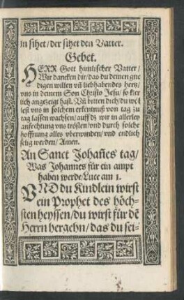An Sanct Johannes tag ...