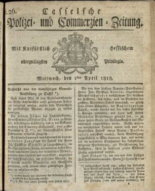 Nr. 26, Mittwoch, den 1sten April 1818