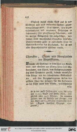 Charakter, Sitten und Aberglauben der Negersklaven