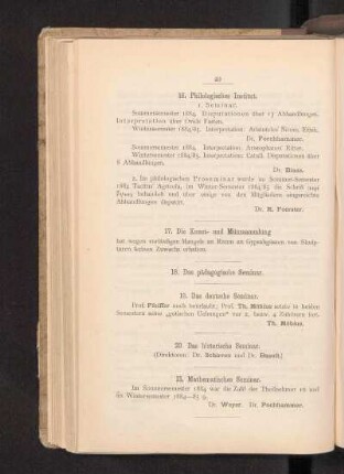 18. Das pädagogische Seminar.